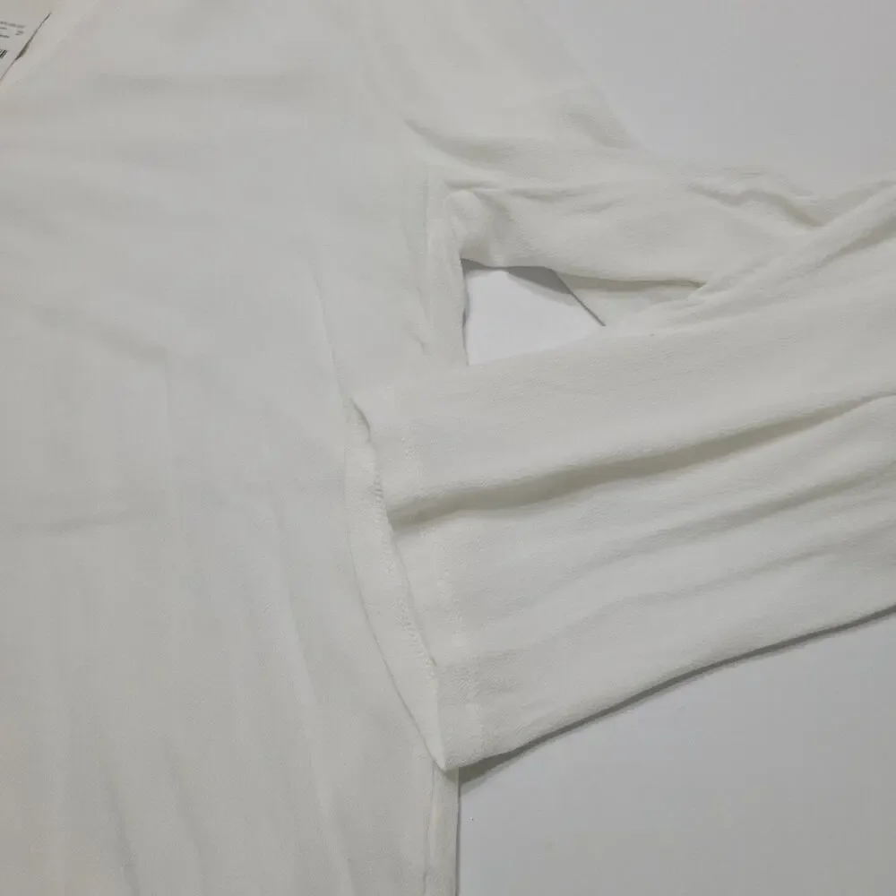 Francescas Harper Shirt Womens Small Long Sleeve Boho Blouse White Comfort Top‎